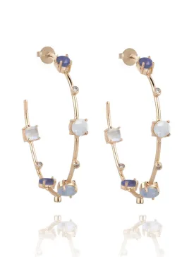 Cerulean Blue Gemstones Hoops