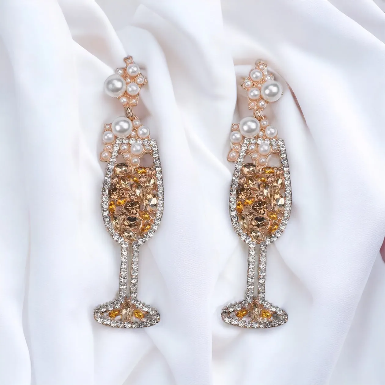 Champagne Earrings - Wine Glass, Gold Champagne, Champagne Bottle, Wine Earrings, Wine Jewelry, Poppin Bottles, Wine Accessories