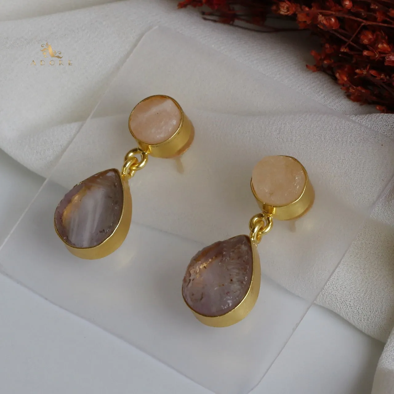Circle And Drop Earring
