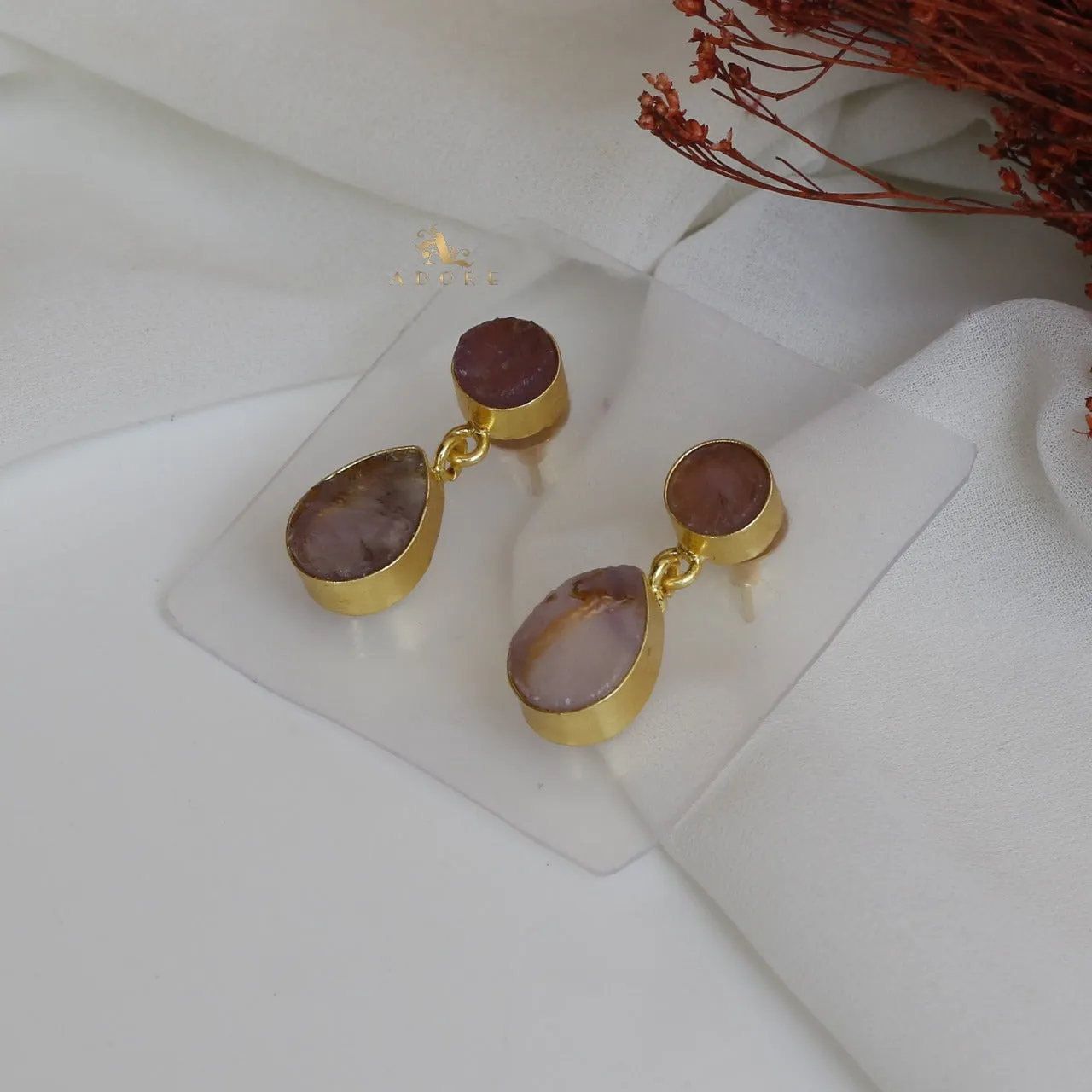 Circle And Drop Earring