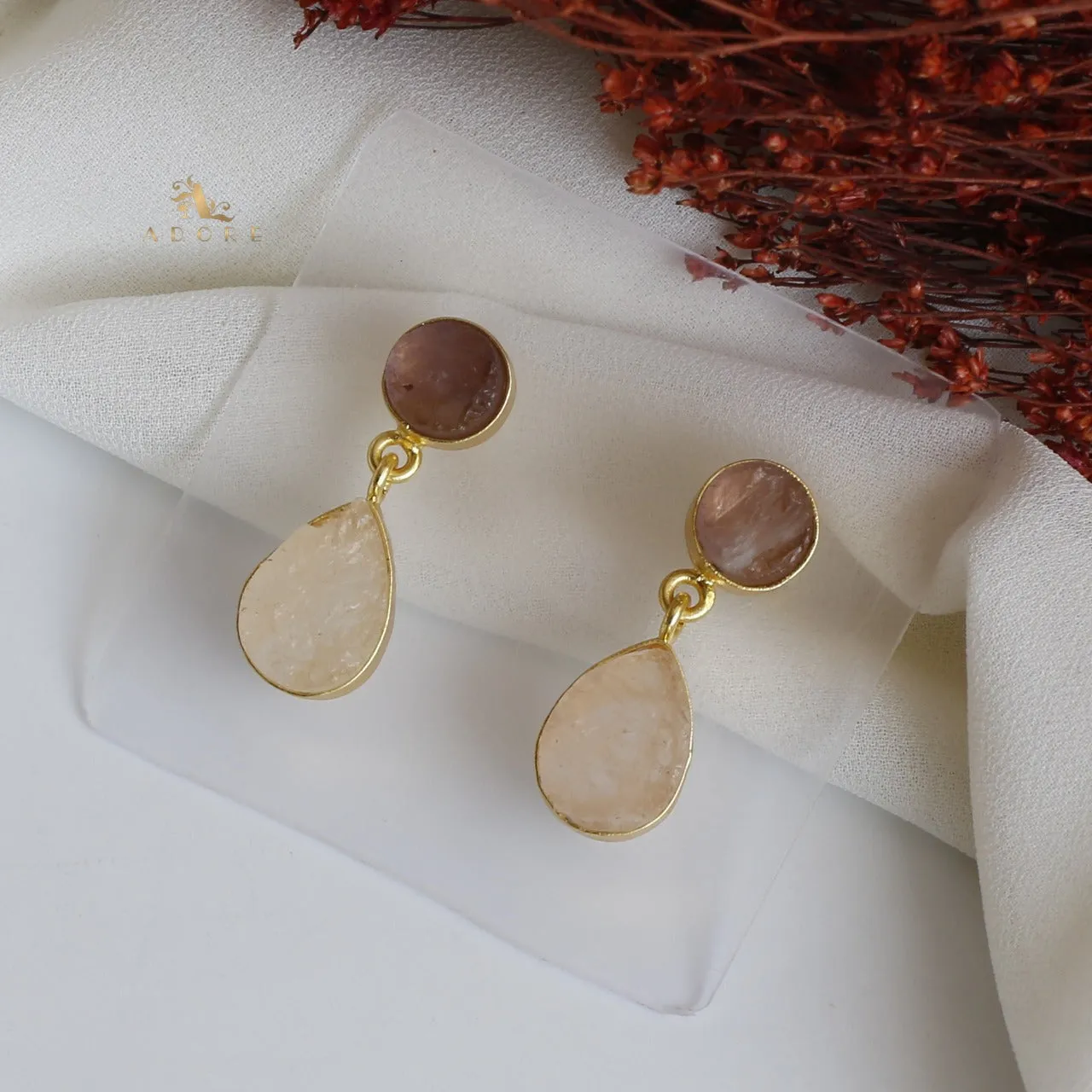 Circle And Drop Earring