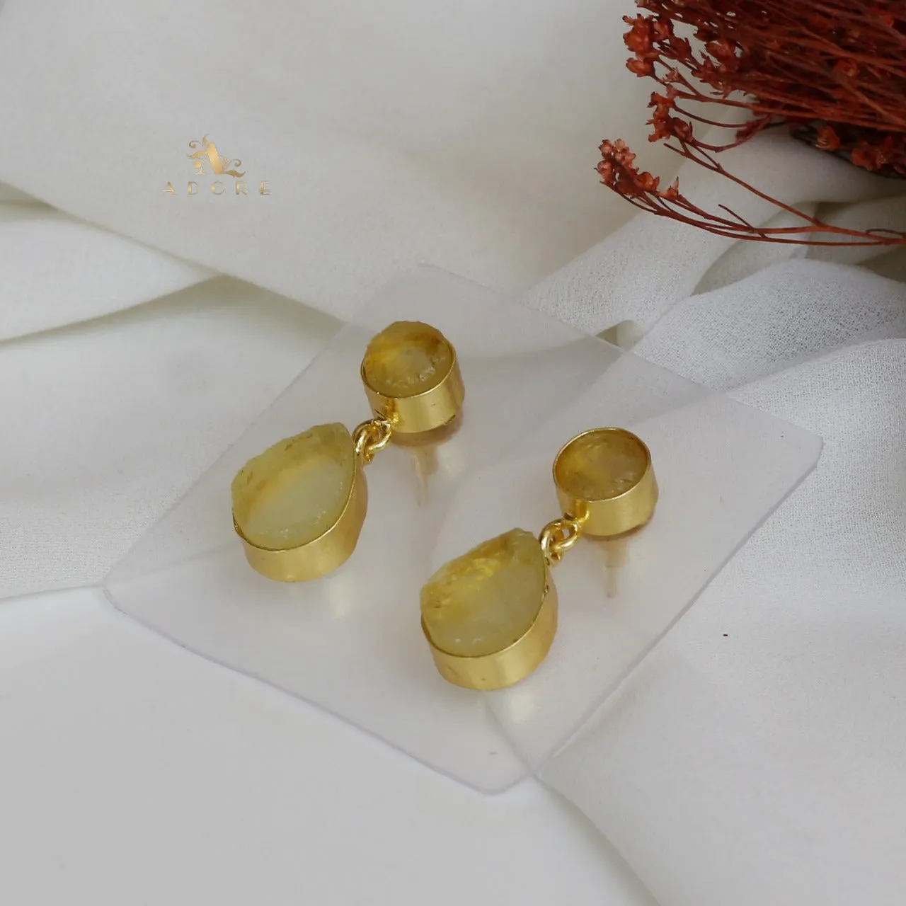 Circle And Drop Earring