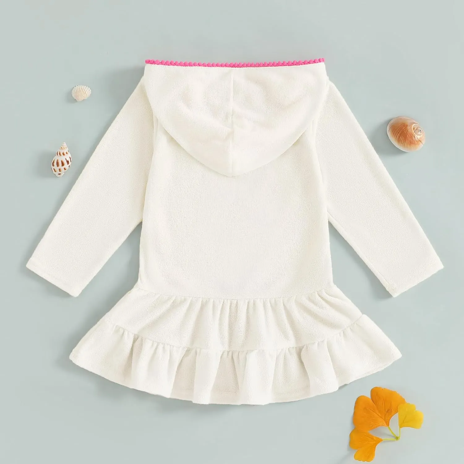 CIYCUIT Toddler Girls Swim Cover Up with Hood and Zipper