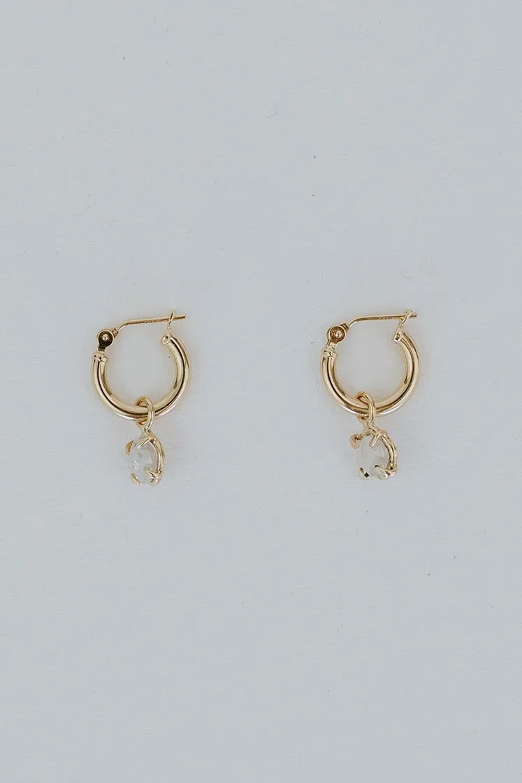 Clasping Hoop Earrings - Diamond 14K