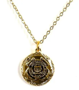 Coast Guard Pendant 22k Gold Plated Diamond Cut