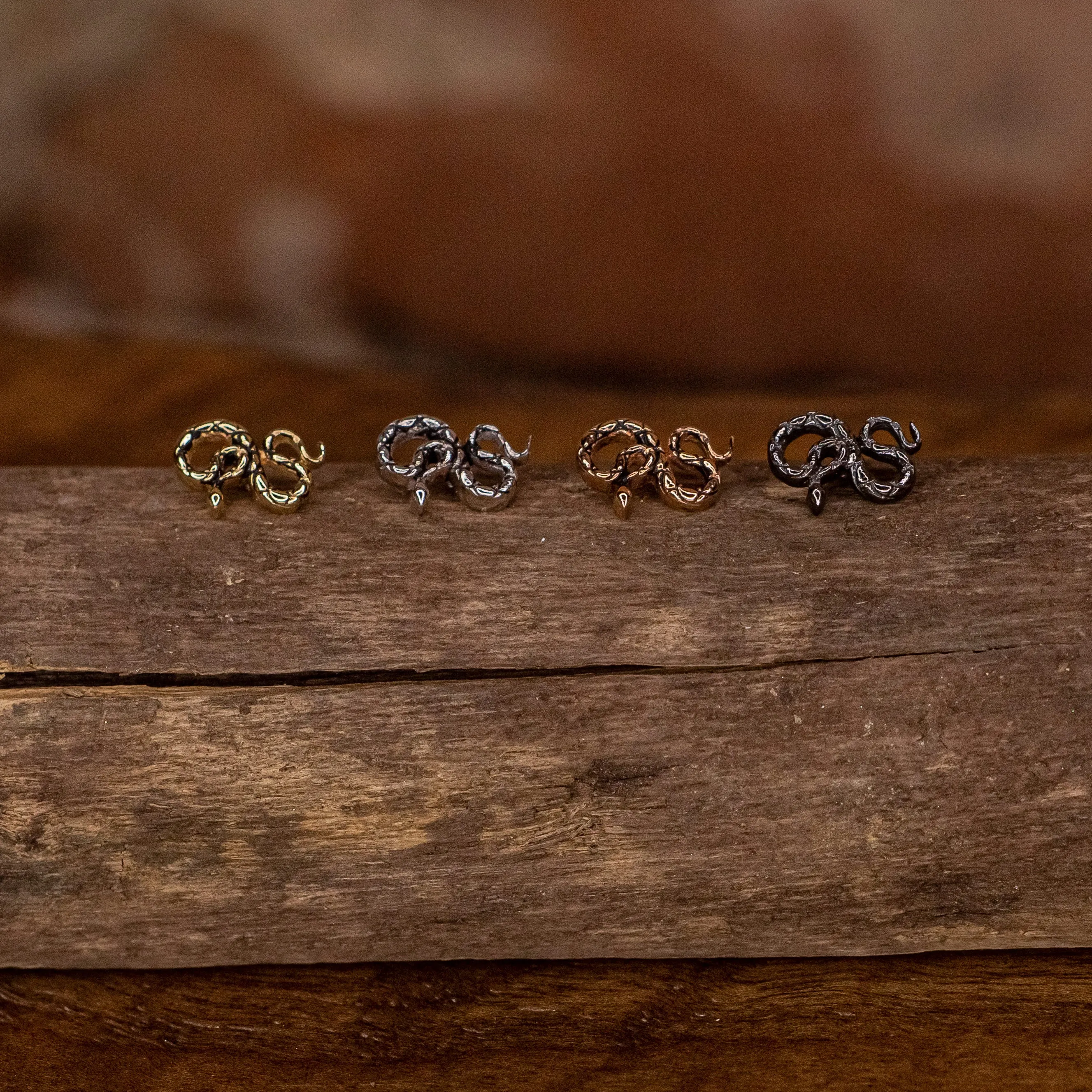 Coiled Snake in Black Rhodium