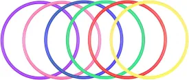 Color Plastic Throwing Rings - Carnival Ring Party Fun, Speed & Agility Practice, Outdoor Game (9.8 inch, 12PCS)