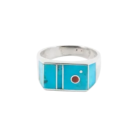 Coral & Kingman Turquoise Ring | Veronica Benally