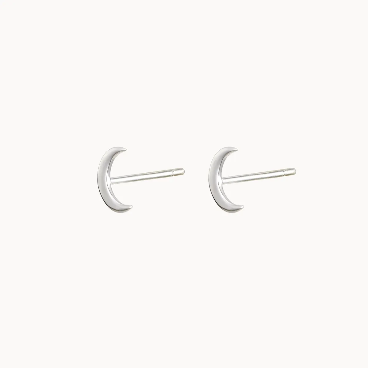crescent moon earring silver - sterling silver