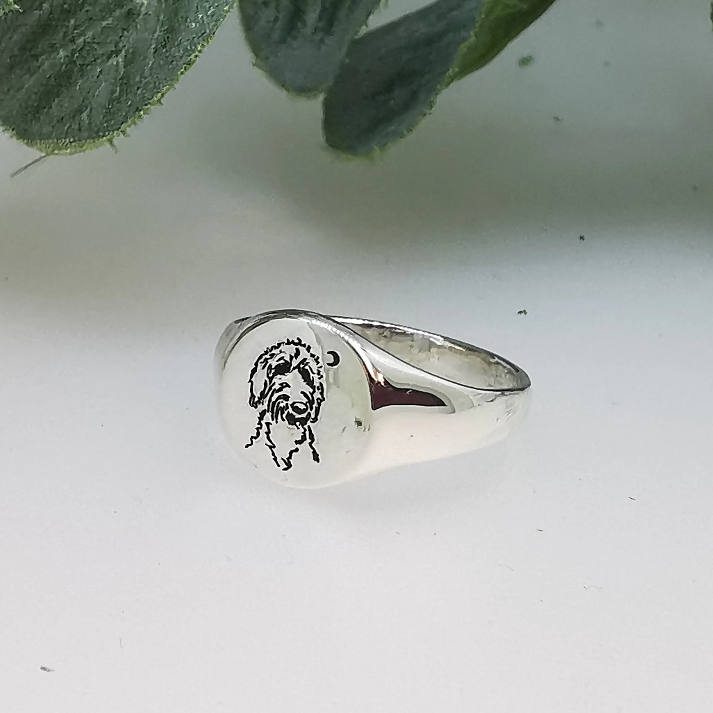 Custom Engraved Round Silver Signet Ring