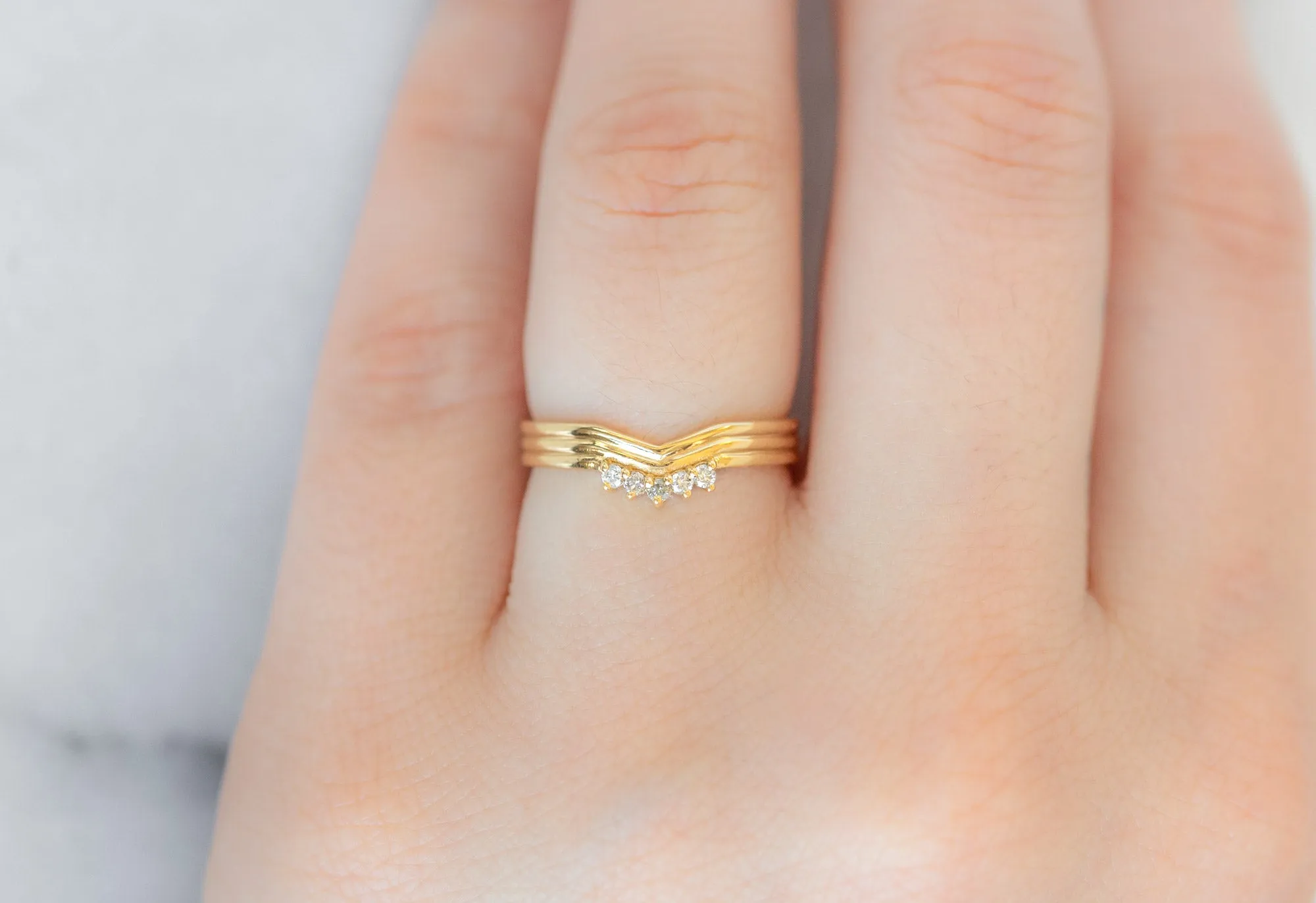 Custom Peak Stratum Band with Lab Grown Diamonds
