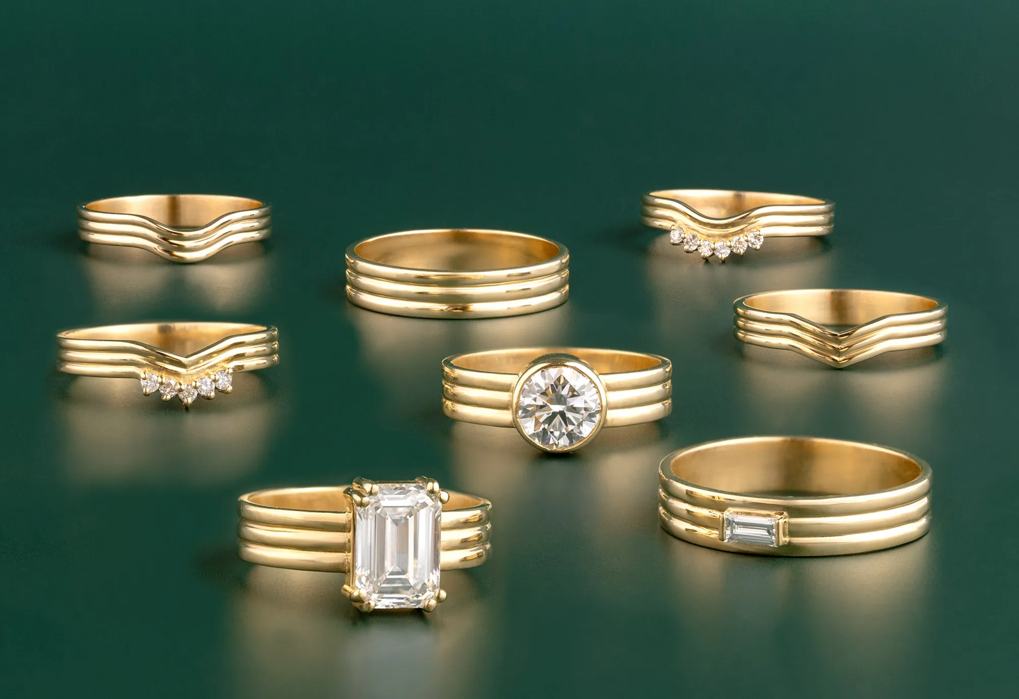 Custom Peak Stratum Band with Lab Grown Diamonds