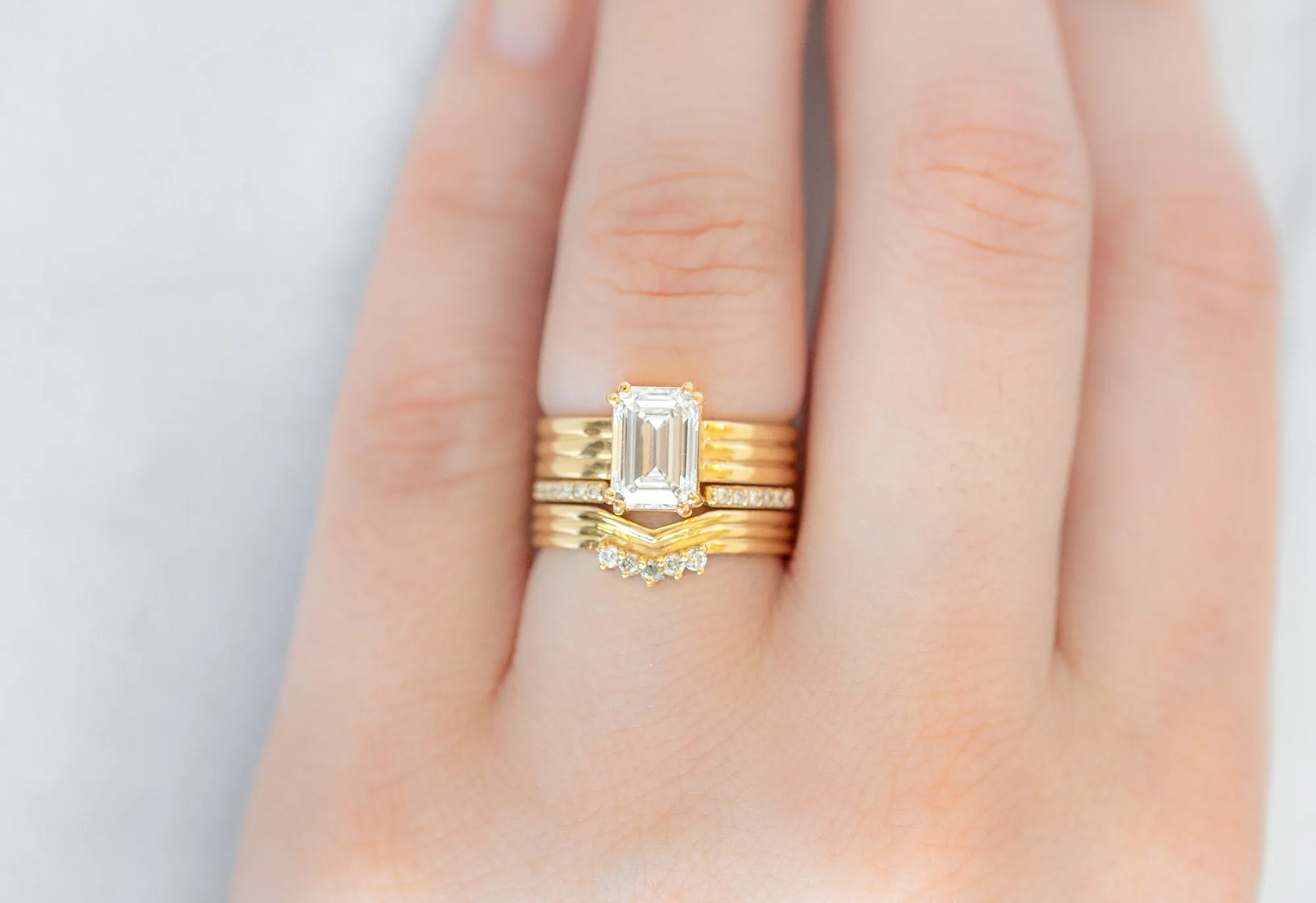 Custom Peak Stratum Band with Lab Grown Diamonds