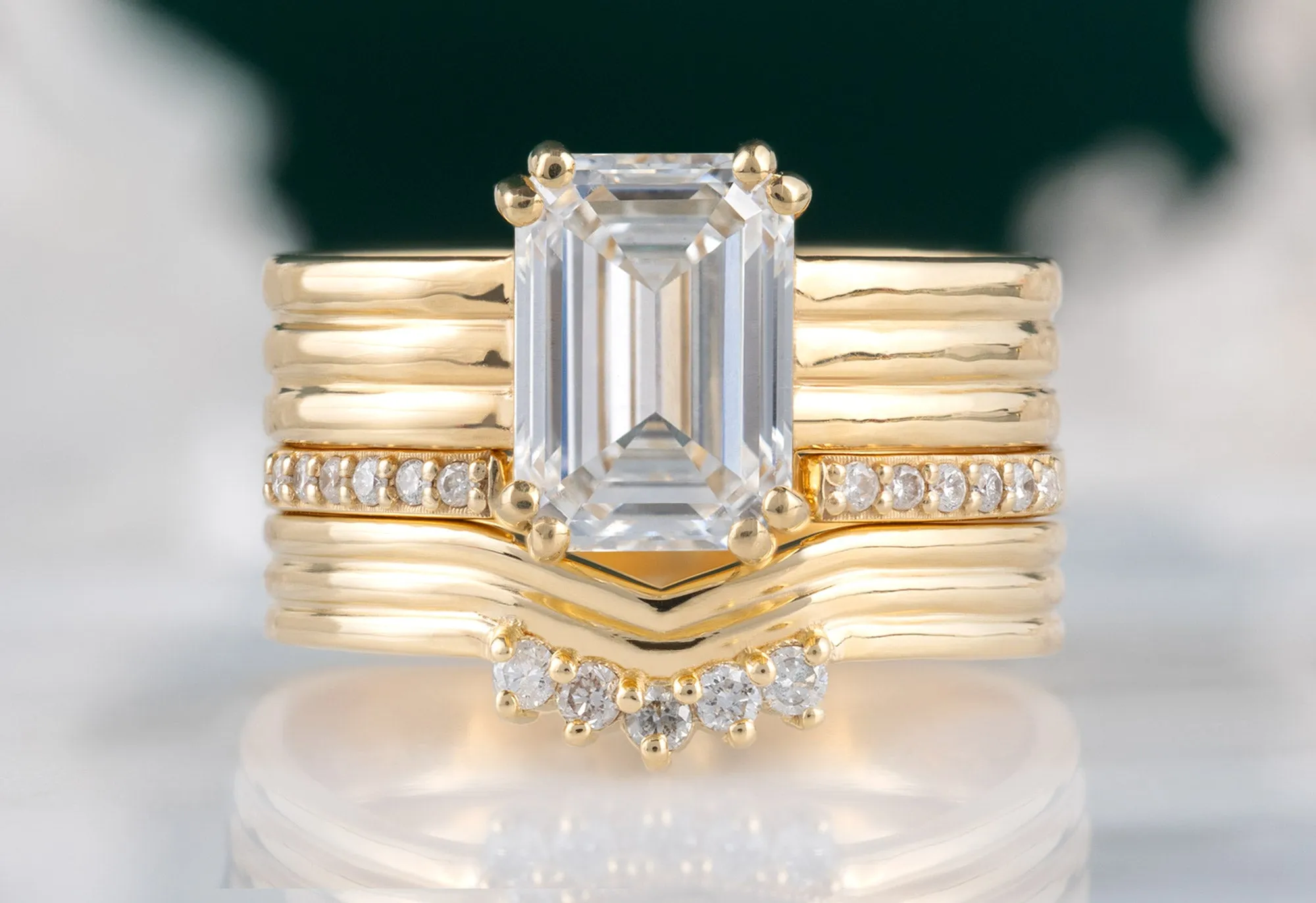 Custom Peak Stratum Band with Lab Grown Diamonds