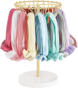 Dahey Headband Holder Hair Bow Organizer for girls with 30 Hooks Metal Baby Bow Holder for Girls Hair Bows Modern Hair Accessories Organizer Bow Rack Storage Stand Display for Girls Baby Room Decor
