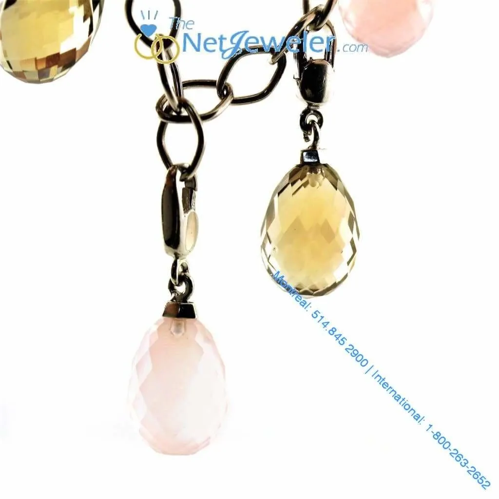 Dangle Briolette Gemstones Chain Bracelet Gold