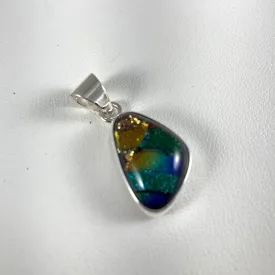 Dichroic Glass & Sterling Silver Pendant
