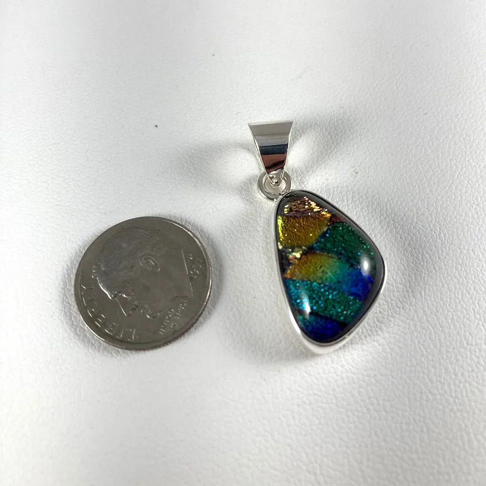 Dichroic Glass & Sterling Silver Pendant