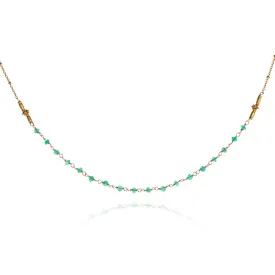 Elegant Dorian Green Onyx Collar Necklace with Luxe Gold Accents