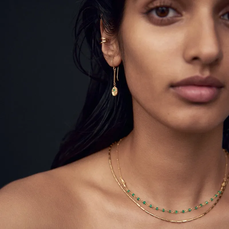 Elegant Dorian Green Onyx Collar Necklace with Luxe Gold Accents