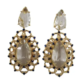 Double Teardrop Stone Earrings