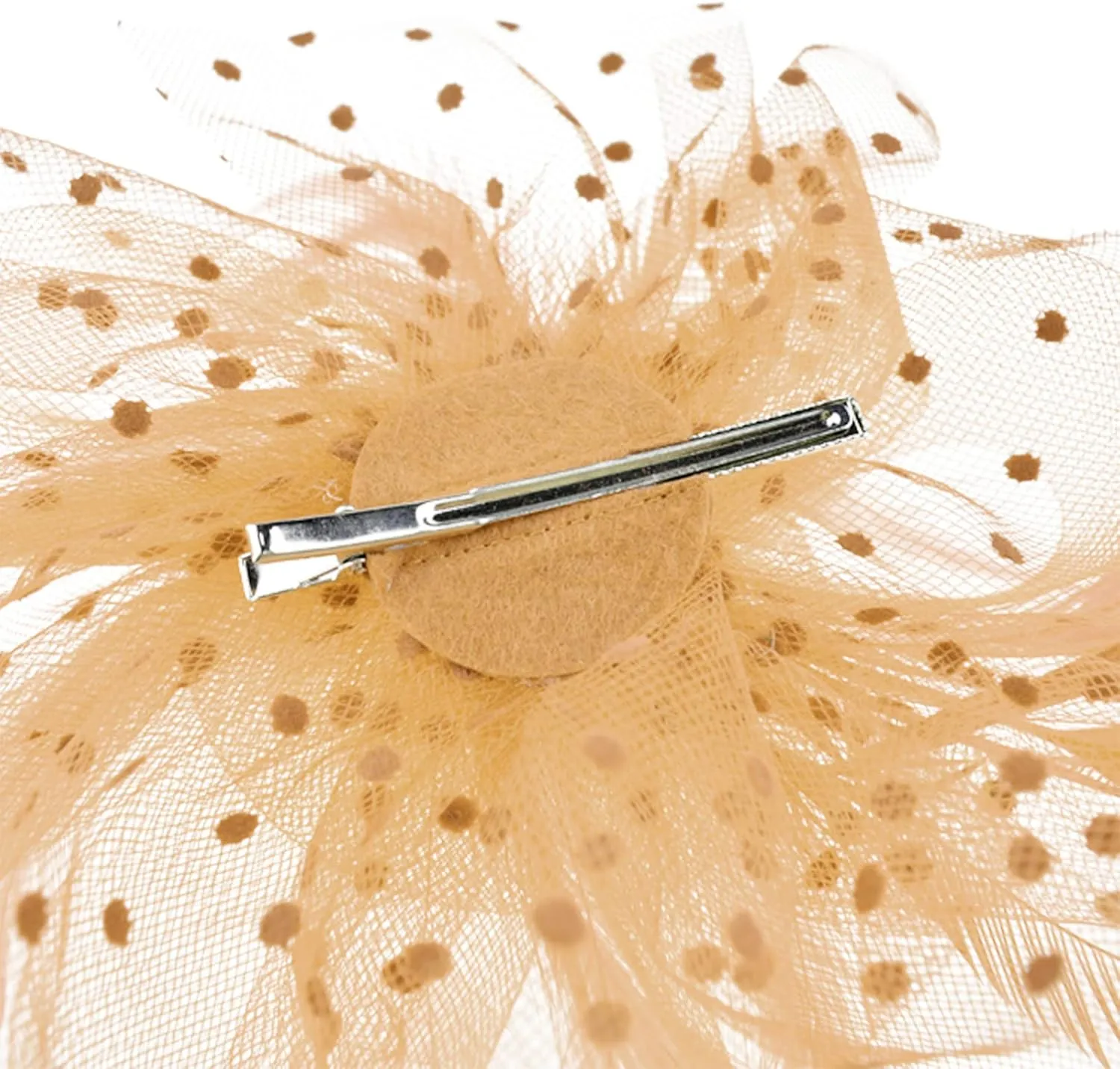 DRESHOW Fascinators Hat Flower Mesh Ribbons Feathers on a Headband and a Clip Tea Party Headwear for Girls and Women