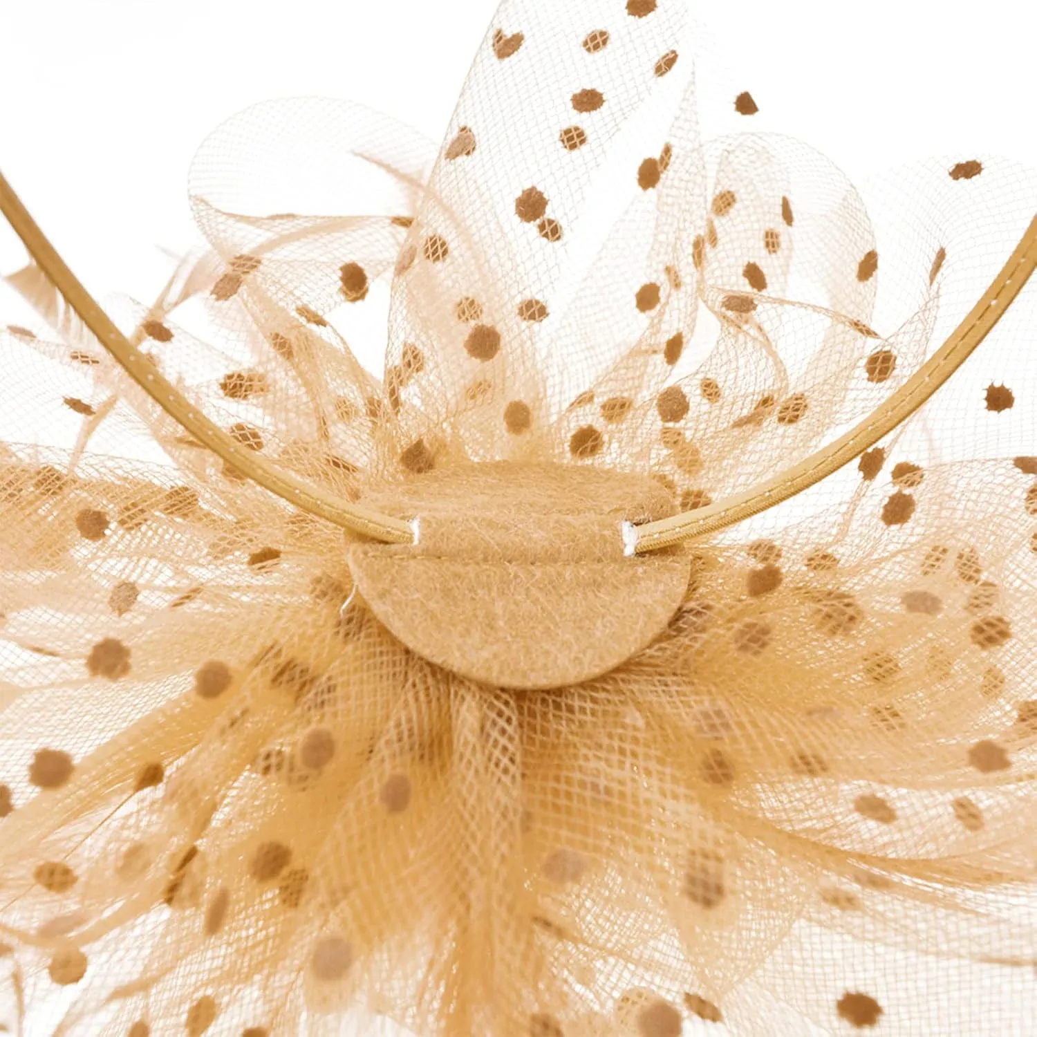 DRESHOW Fascinators Hat Flower Mesh Ribbons Feathers on a Headband and a Clip Tea Party Headwear for Girls and Women
