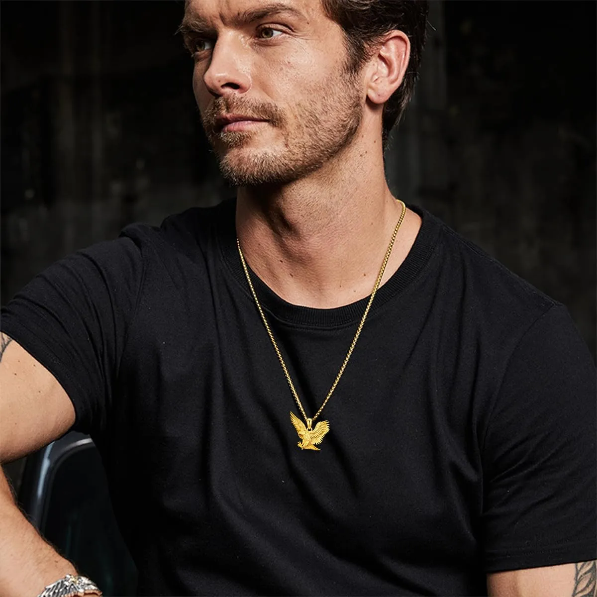 Eagle Necklace 925 Sterling Silver Eagle Pendant Jewelry for Men