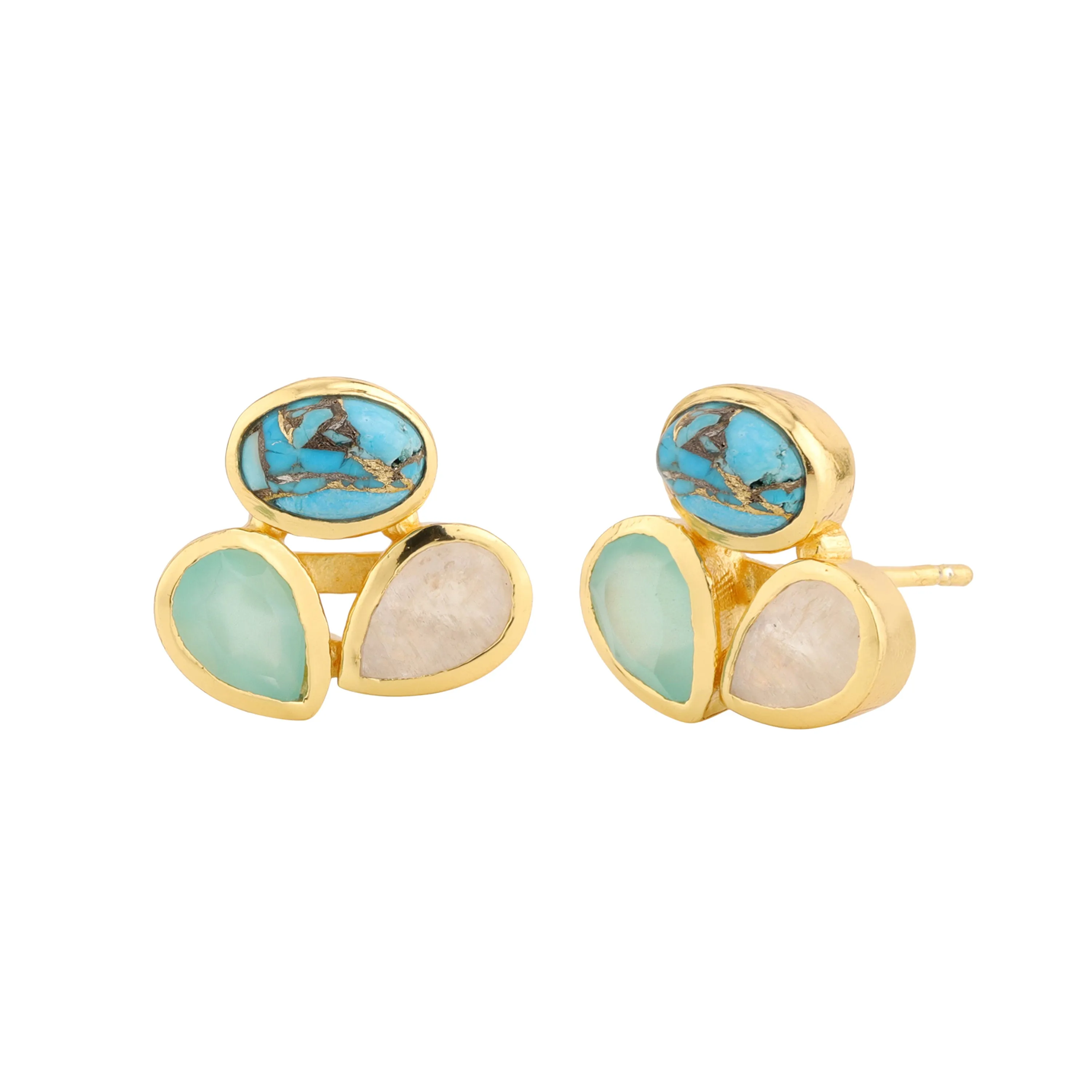Earrings - Cluster in Blues