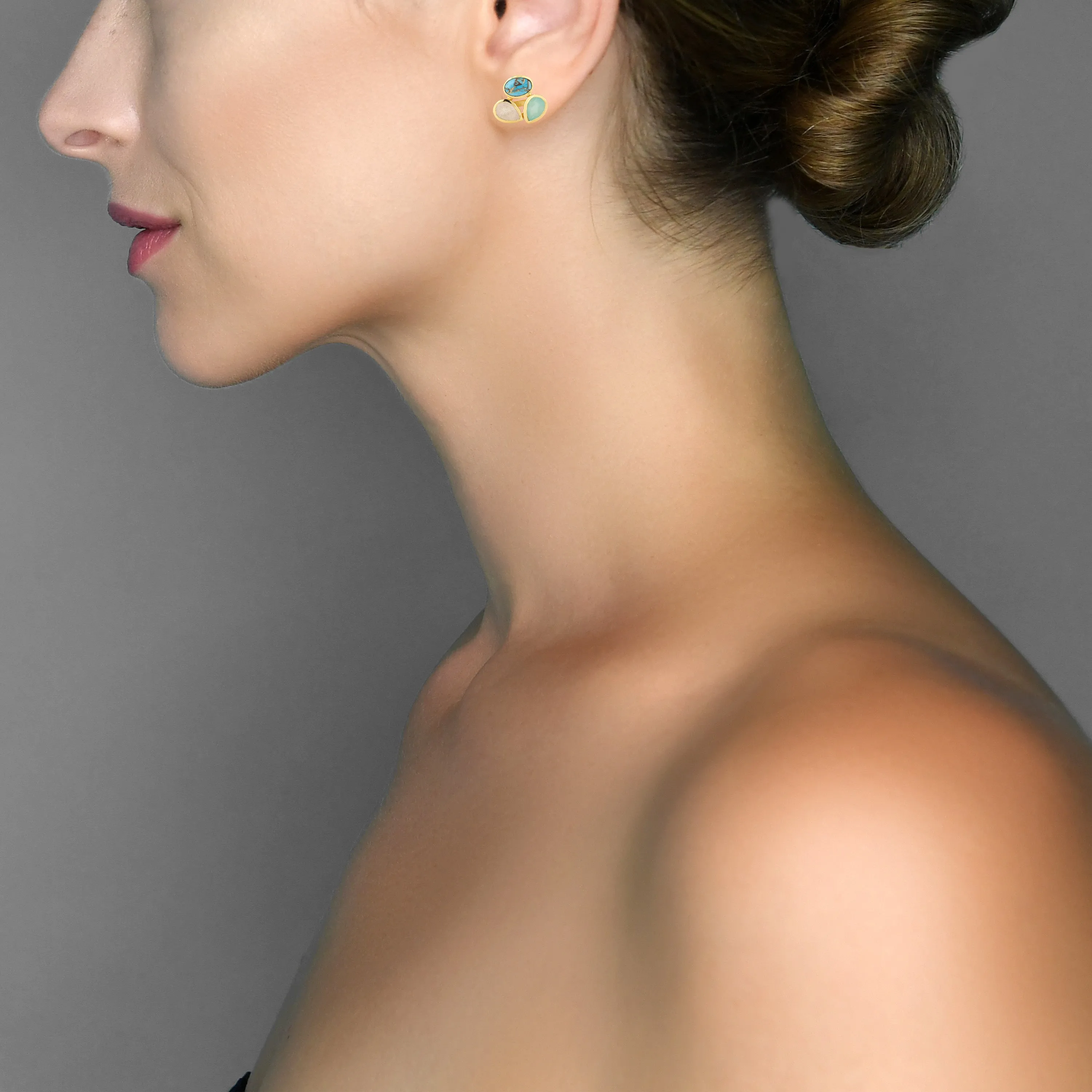 Earrings - Cluster in Blues