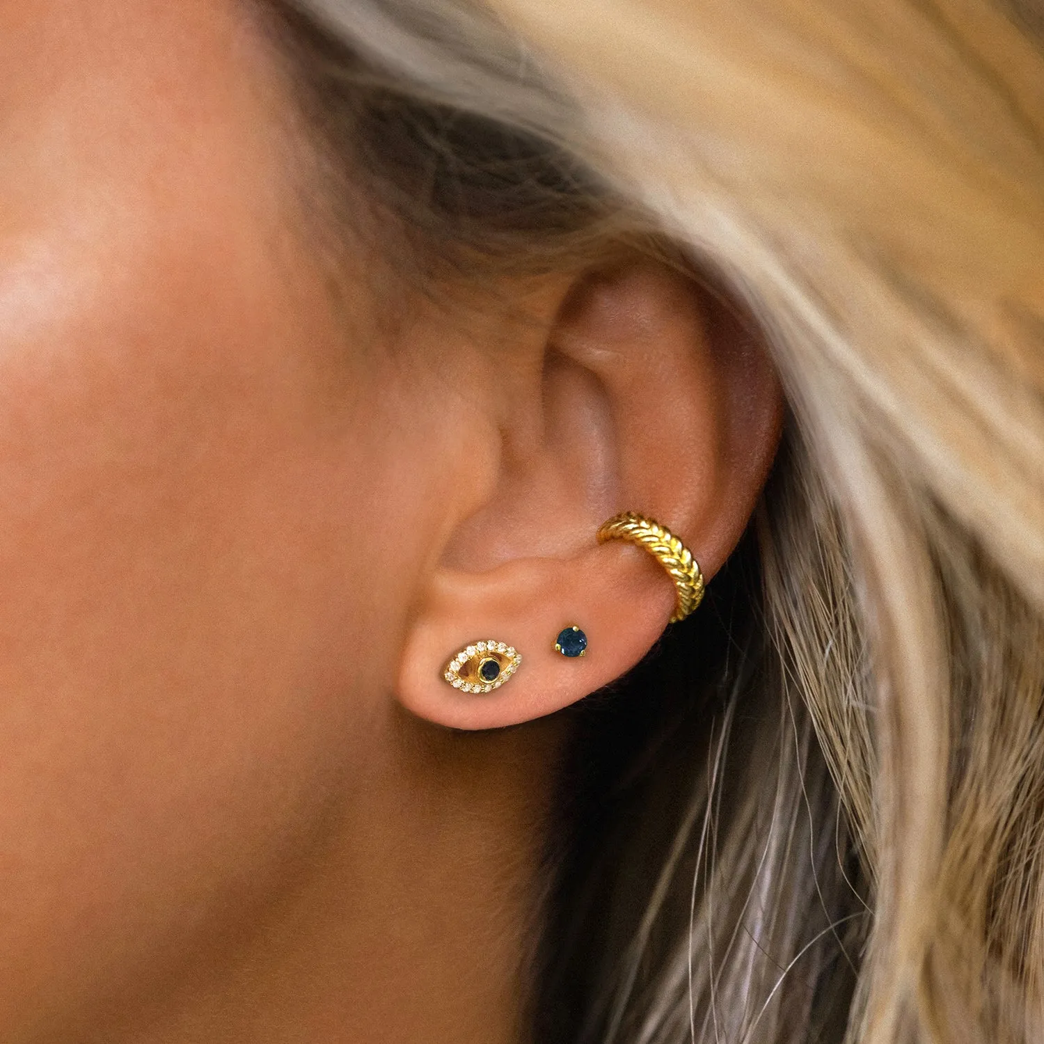 Element Studs | Gold & Sapphire
