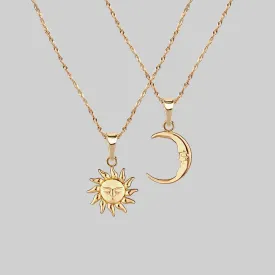 ELIN. Sun & Moon Layering Necklaces - Gold