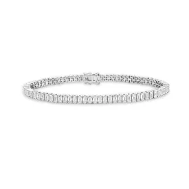 Emerald Cut Diamond Tennis Bracelet (6.85 ct.) 3.6 mm 4-Prongs Setting in 18K Gold