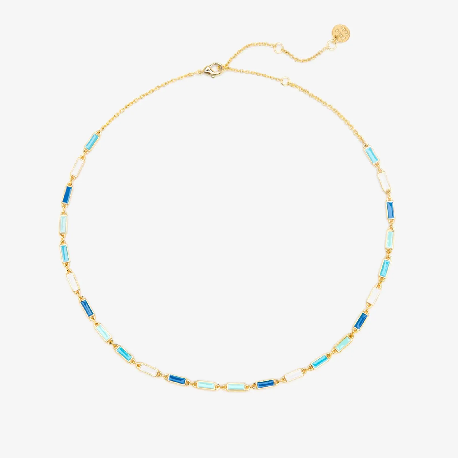 Elegant Polished Enamel Bar Pendant Choker Necklace with Adjustable Chain