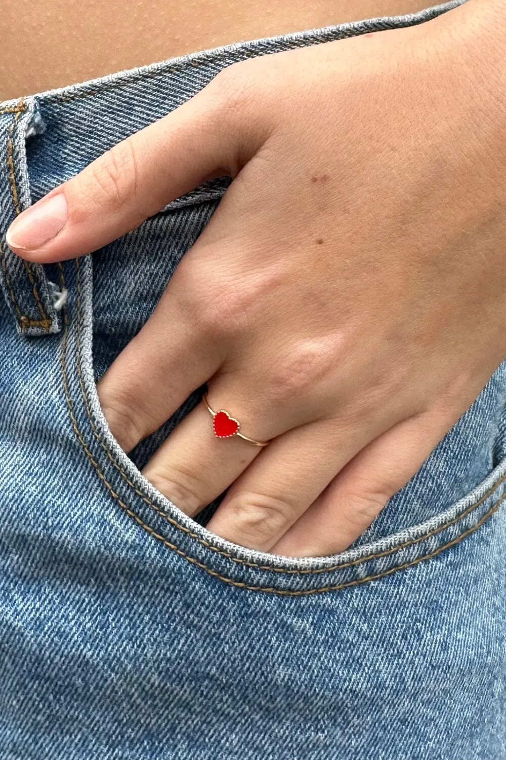 Enamel Heart Ring