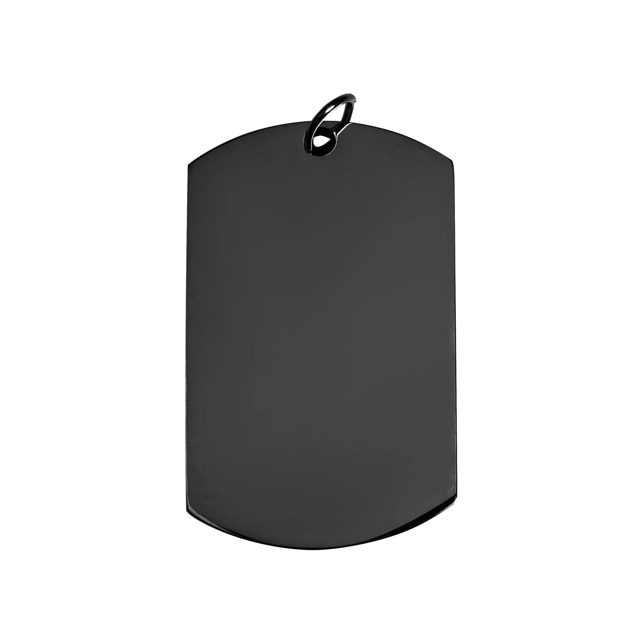 Engravable Black Dog Tag Stainless Steel Pendant / PDC280