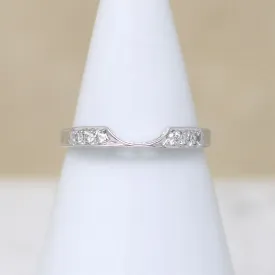 Engraved White Gold & Diamond Nesting Band by 720
