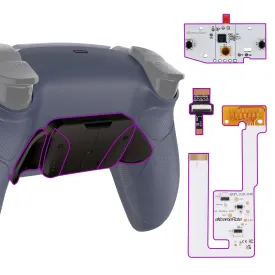 eXtremeRate Real Metal Buttons RMB RISE4 V3 Remap Kit for PS5 Controller BDM-030 040 050, Redesigned Sterling Silver Rubberized Grip Bottom Shell Upgrade Board 4 Back Paddles Set for PS5 Controller
