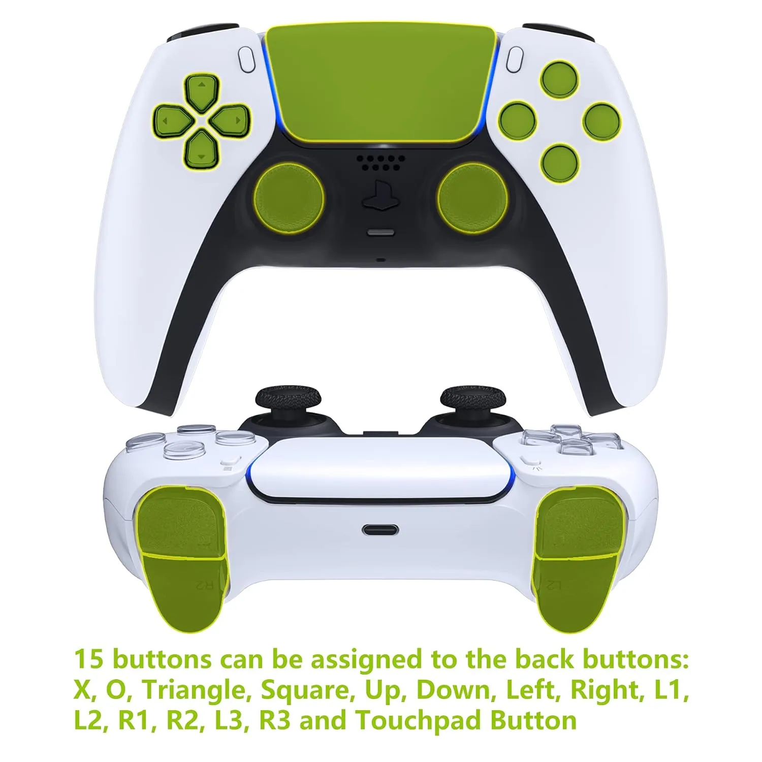 eXtremeRate Sterling Silver Rubberized Grip Programable RISE4 Remap Kit for PS5 Controller BDM-010 BDM-020, Upgrade Board, Redesigned Back Shell, 4 Back Buttons for PS5 Controller - Without Controller
