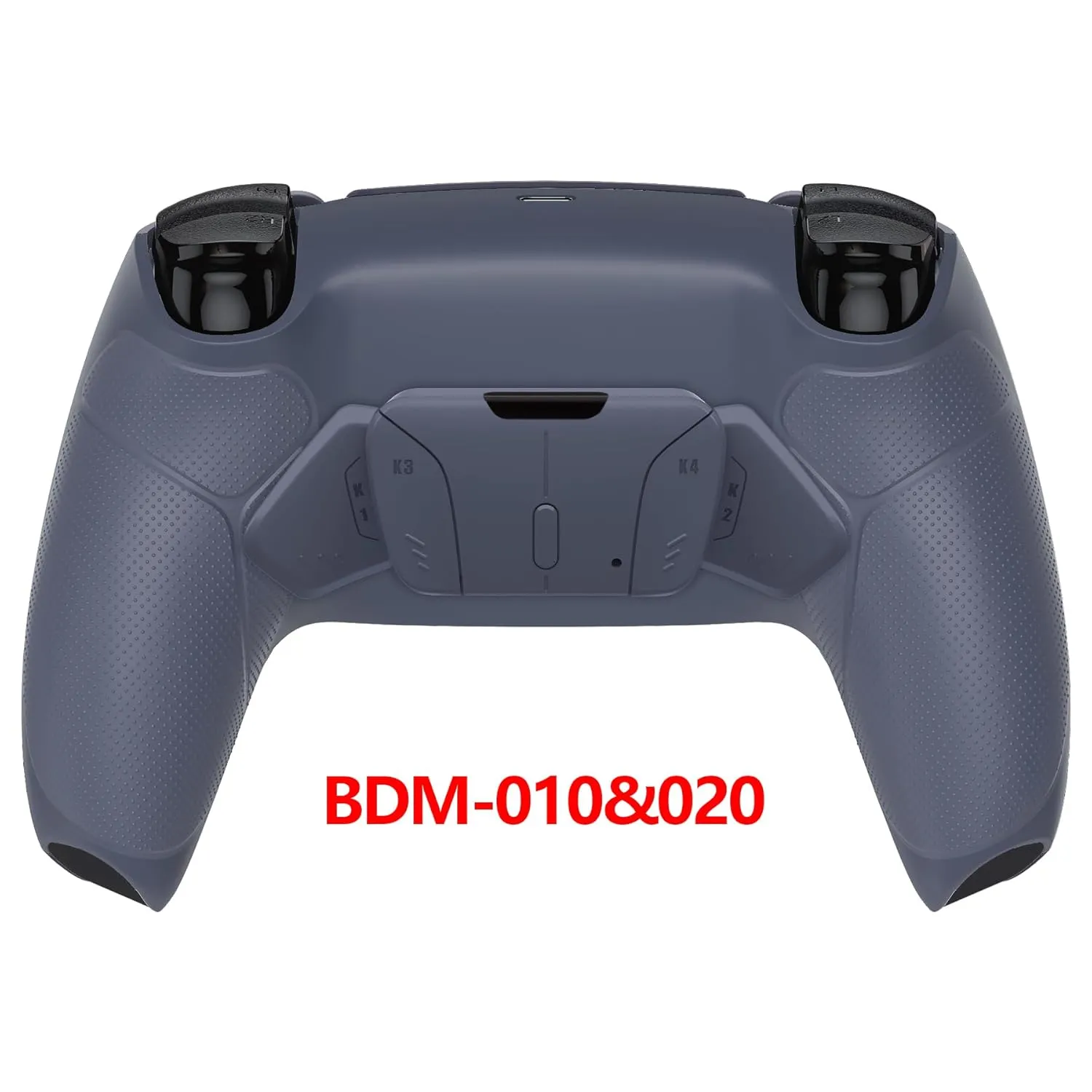 eXtremeRate Sterling Silver Rubberized Grip Programable RISE4 Remap Kit for PS5 Controller BDM-010 BDM-020, Upgrade Board, Redesigned Back Shell, 4 Back Buttons for PS5 Controller - Without Controller