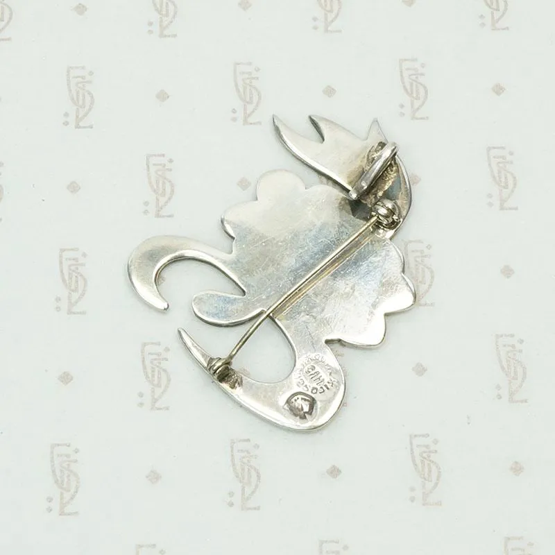 Fabulous Taxco Parrot Pin in Sterling & Turquoise
