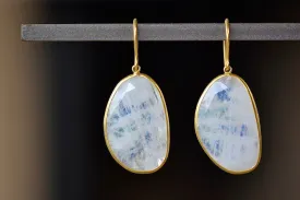 First Frost Large Single Moonstone Drop Earrings