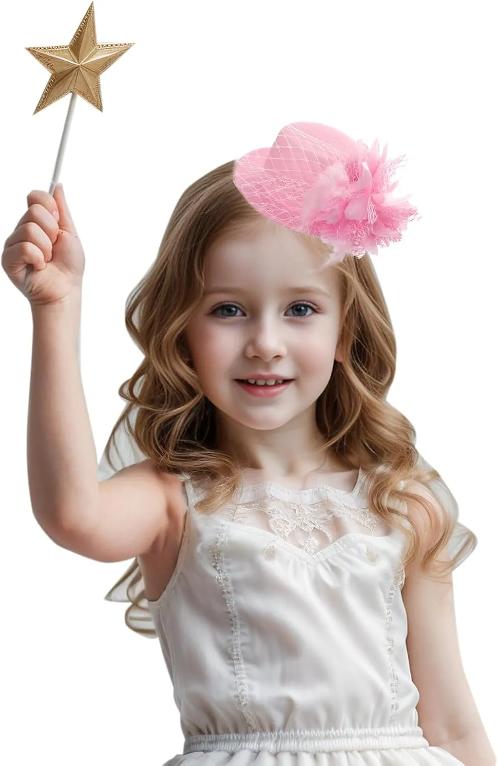 Fumwase Flower Mini Top Hat Hair Clip Small Tea Party Hats Fancy Hats with Clip Fascinators Headwear for Women Ladies