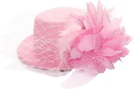 Fumwase Flower Mini Top Hat Hair Clip Small Tea Party Hats Fancy Hats with Clip Fascinators Headwear for Women Ladies