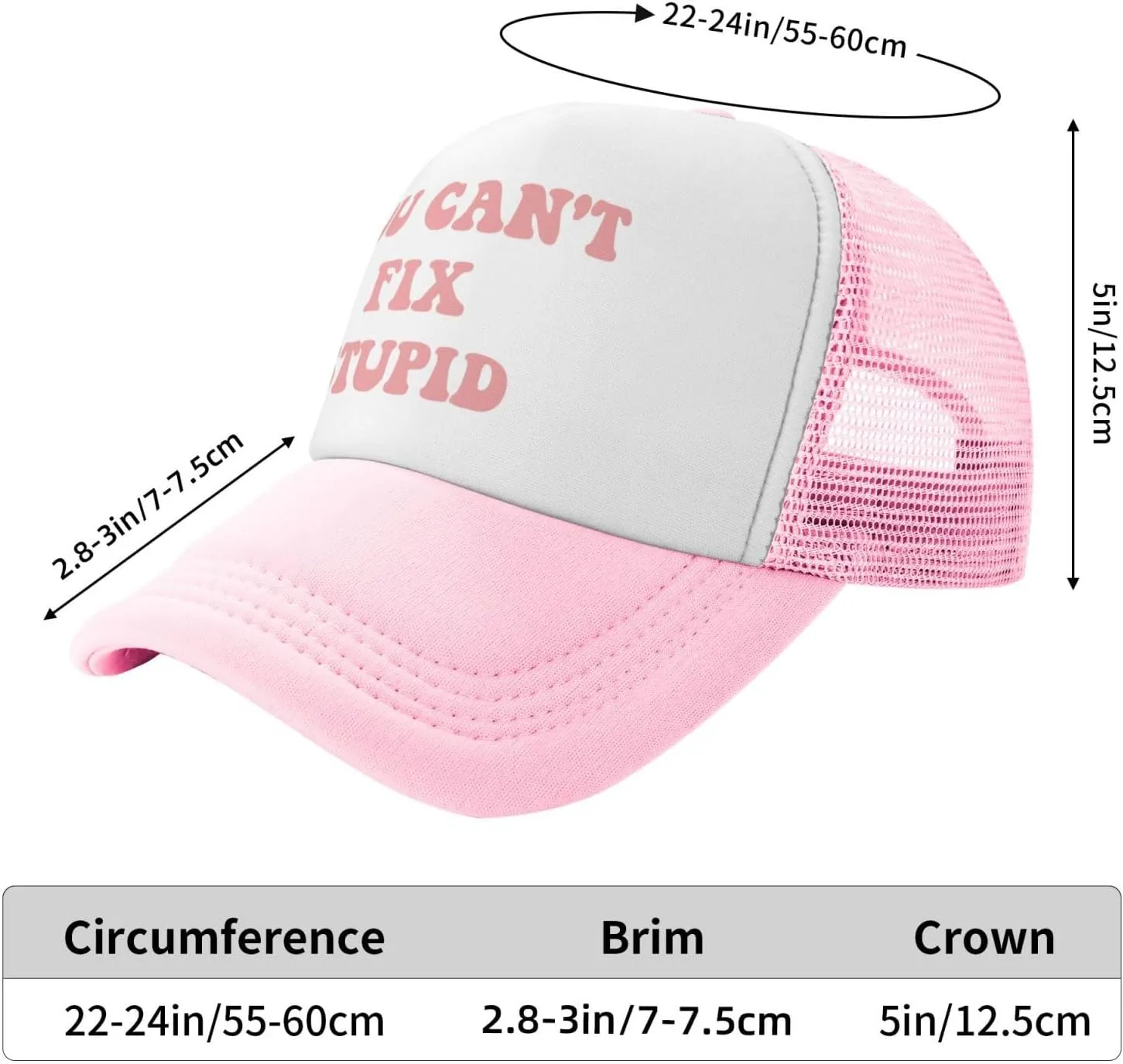 Funny Trucker Hat Can't Nobody Love You Like Jesus for Women and Men Baseball Cap Breathable Mesh Pink