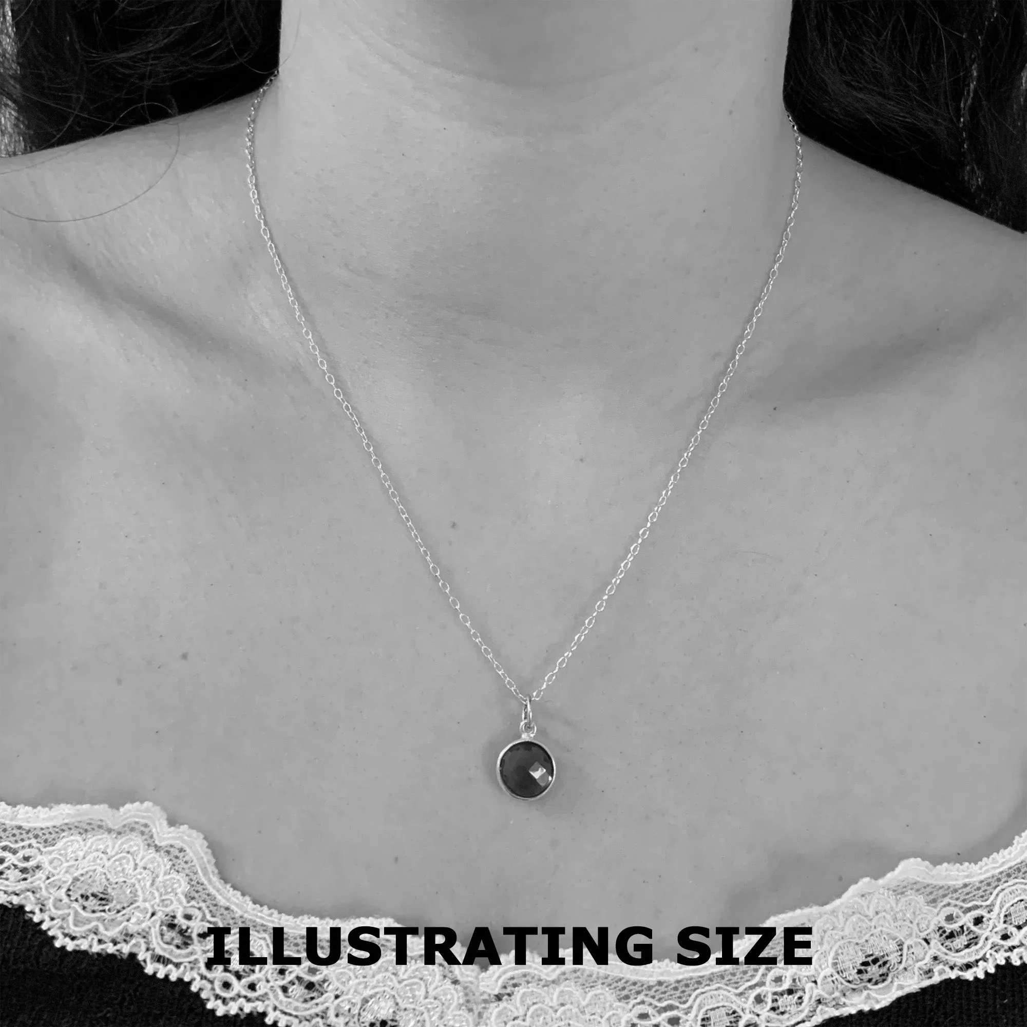 Gemstone necklace with green onyx crystal gemstone pendant on silver cable chain