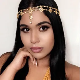 Gold Head Chain Jewerly Rhinestone Hair Headpiece Wedding Headband Chain Crystal Hair Accessories for Women