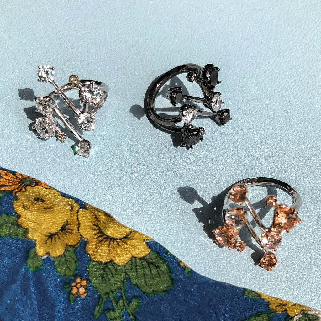 Grand Gems Ring [Champagne/White gems]