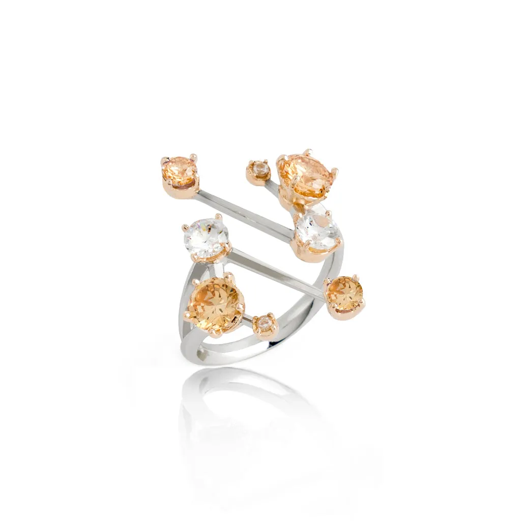 Grand Gems Ring [Champagne/White gems]