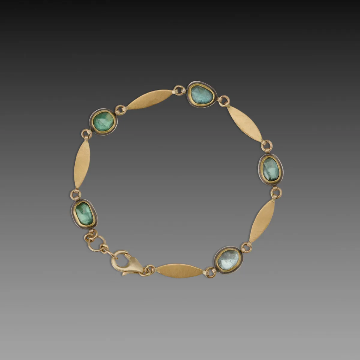 Green Tourmaline Linked Bracelet